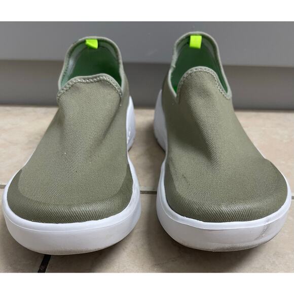 OOFOS Women's OOMG EEZEE Low shoe slip-on taupe canvas size 8 - Picture 3 of 8